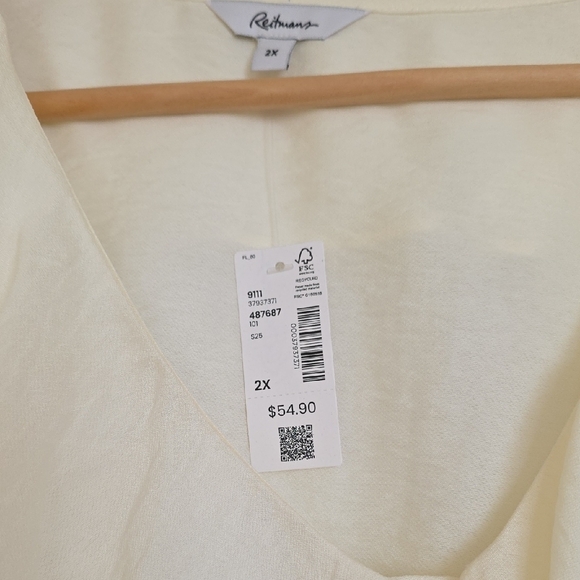 Reitmans Cream Ruffle Blouse - Picture 2 of 2